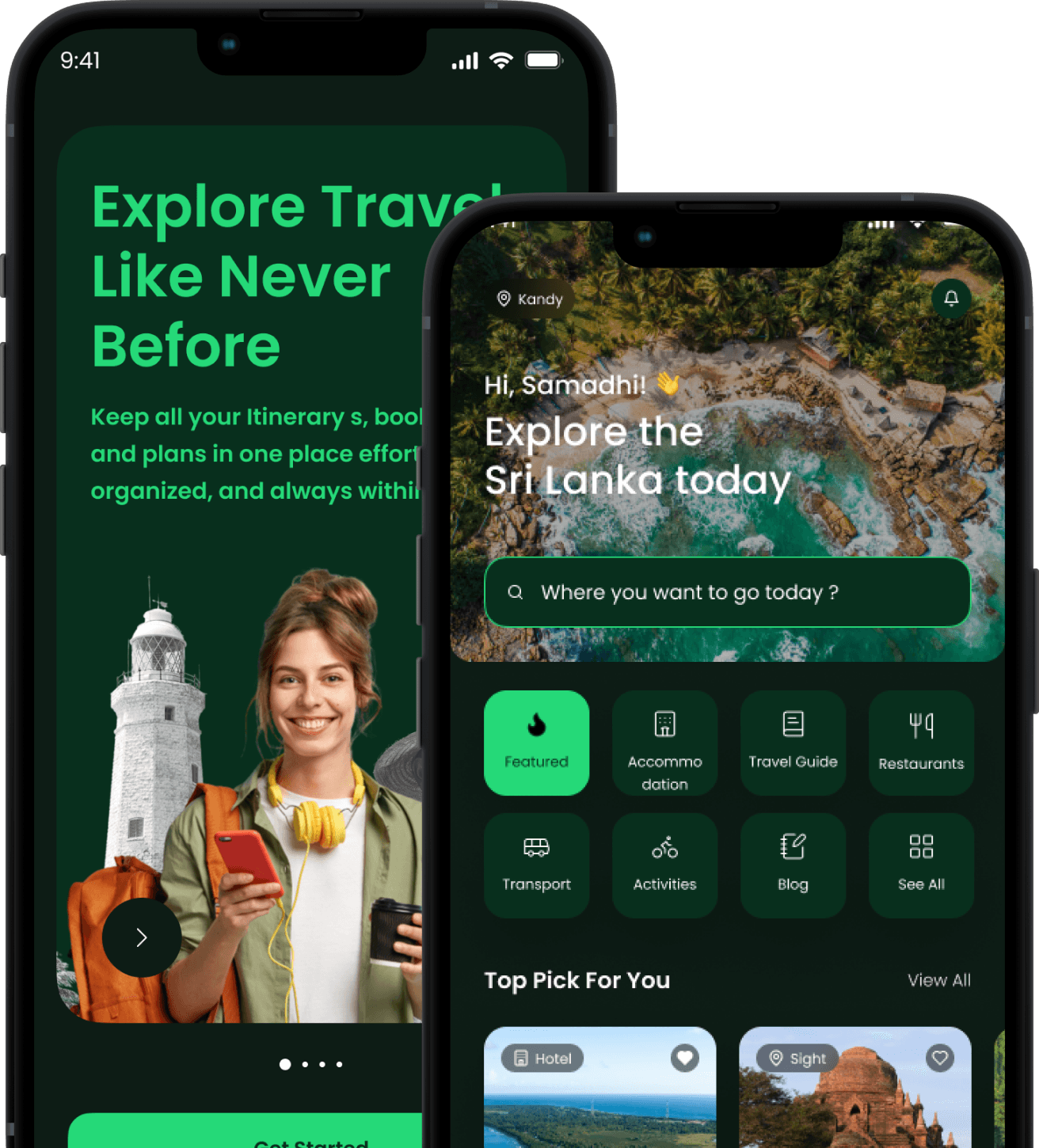image of two phone screens with the opened app